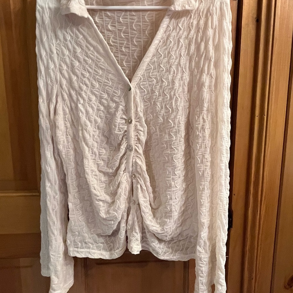 Forever 21 White Textured Blouse